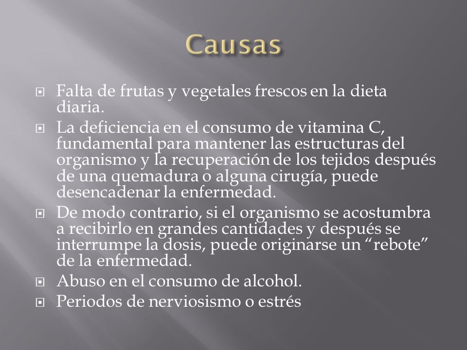consecuencias falta de vitamina c